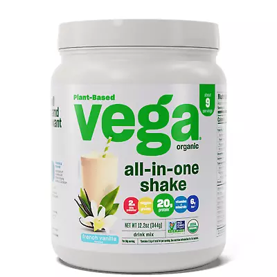 Vega One Organic All-inOne Plant Protein Powder French Vanilla 20gProtein 12.2oz • $35.46