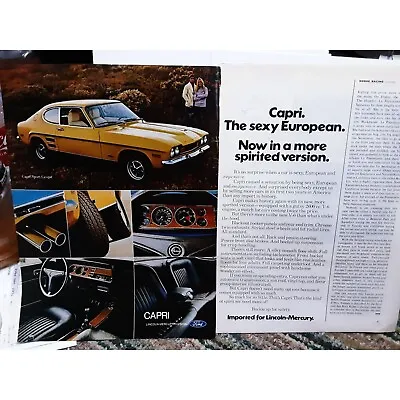 1972 Ford Mercury Capri Original Print Ad Vintage • $6.99
