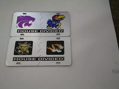 Kansas K-State Missouri Wichita St. House Divided License Plate Set • $10