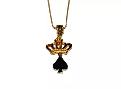 Queen Of Spades QOS Gold Euro Necklace Hotwife Slut Lifestyle Jewellery Style 3 • £15.95