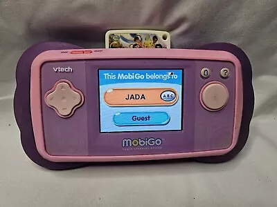 Vtech MobiGo Touch Learning Console Pink Hand Held Game Tested Works 2 Game Dora • $16.99