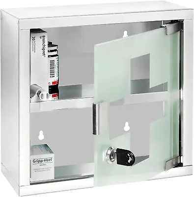Medicine Cabinet With Lock Wall Mounted Bathroom Storage Hanging Medical Cabin • $112.94