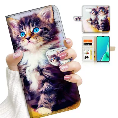 $12.99 • Buy ( For Samsung S8 Plus / S8+ ) Flip Case Cover AJ23544 Kitten Cat