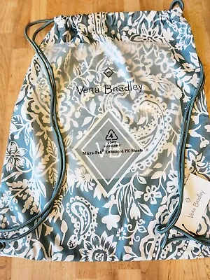 New In Bag Vera Bradley Eden Paisley Blue Reactive Drawstring Backsack • $25