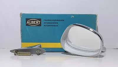 $159 • Buy Vintage NOS ALBERT CAR CHROME HOODED REARVIEW SIDEVIEW UNIVERSAL VW MIRROR & BOX