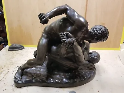 Large Grand Tour Sculpture Bronze Greco-Roman Uffizi Wrestlers Barbedienne • $8500