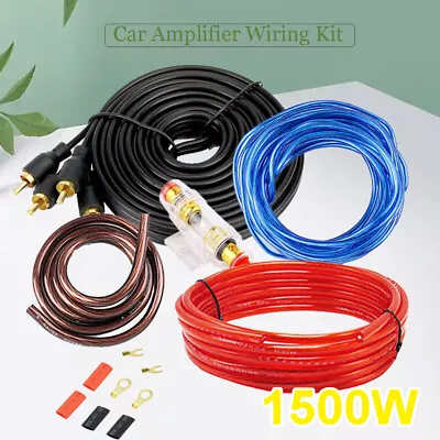 1500w Audio Subwoofer AMP RCA Car Amplifier Wiring Kit Power Cable AGU FUSE 8GA • £7.49