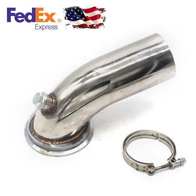 $67.99 • Buy 90° Bend Downpipe Elbow V-band Adapter Flange Clamp Stainless For Turbo HY35