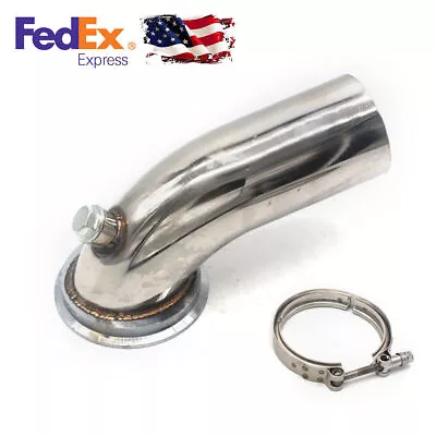 $67.99 • Buy 90° Bend Downpipe Elbow V-band Adapter Flange Clamp Stainless For Turbo HY35