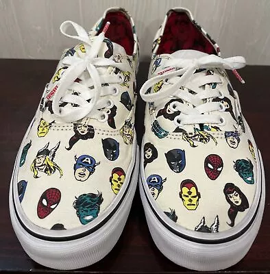 Vans Marvel Heads Avengers Black Panther Iron Spider Captain Hulk Shoes Mens 10 • $39.99