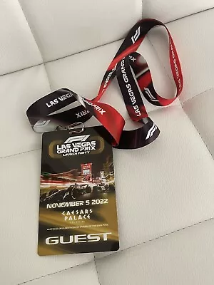 Rare * Las Vegas 2023 * F1 Formula 1 *  Inaugural Party Lanyard With Guest Pass • $94.80