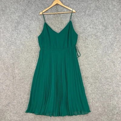 $34.95 • Buy NEW Asos Womens Dress Size 18 Green A-Line Midi Sleeveless Pleated 12010