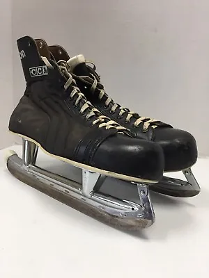 Vintage CCM Falcon Ice Hockey Skates Senior 11 With Box And Leather Skate Guards • $149.99