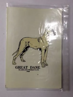 Vintage NOS GREAT DANE Transparent Sticker Decal Pet Dog Larklain Products Dog • $14.98