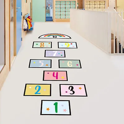 Handprint Floor Stickers Wall Decals Hopscotch Game Kids Nursery Room DIY Decor • $17.60