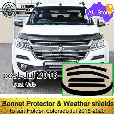 $119 • Buy Bonnet Protector & Weather Shield Window Visor To Suit Holden Colorado Jul 16-20