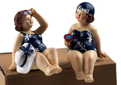 £13.99 • Buy Shelf Sitting Navy Swimming Lady Dipper Figurines Novelty Ornaments (Set Of 2)
