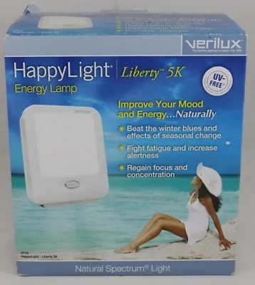 New Verilux Happy Light Liberty 5K Natural Spectrum Energy Lamp Mood Therapy • $16.99