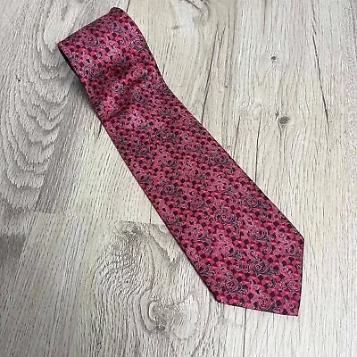 Versace Medusa Head Baroque Checkered Red Designer Tie Size 60  • $60