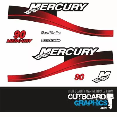 Mercury 90hp Four Stroke Outboard Decals/sticker Kit • $52.15