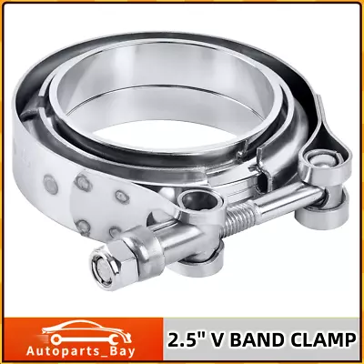 $14.85 • Buy 2.5 Inch V Band Clamp CNC Stainless Steel Flanges, SS V Band, V-Band Flanges Kit