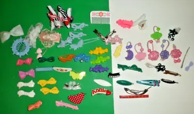 Vintage Barrettes Plastic Metal Lot Child's Girls Hair Accessories Annie Goody • $25