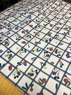 Vintage DISNEY Minnie Cooking Vegetables Cotton Square Table Cloth 57 X 58 Flaws • $22.25