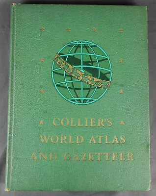 Vintage Collier's World Atlas And Gazetteer 1943 Hardcover Book Maps • $15.12
