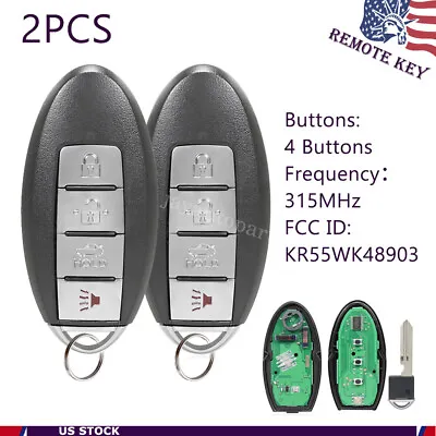 2 For 2007 2008 Infiniti G35 G 35 Keyless Entry Smart Prox Remote Car Key Fob • $19.89