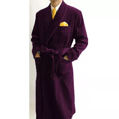 Vintage Men's Smoking Jacket Velvet Robes Overcoat Wedding Party Long Tuxedos • $74.39