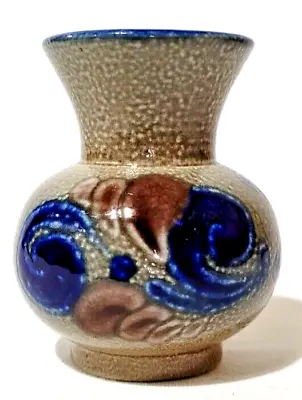 Goebel Merkelbach Salzglasur W- Germany Salt Glaze Mini  Bud Vase Cobalt 2.75  • $14.99