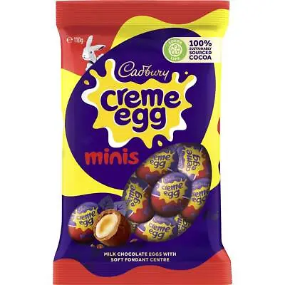 Cadbury Creme Egg Minis Chocolate Easter Eggs Bag 110g • $16