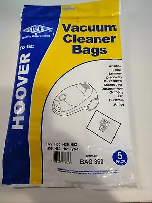 5 X Hoover Cloth Bags H22h30h52 H56h60/1 Teliosseriessensoryseries Bag360 • £8.98