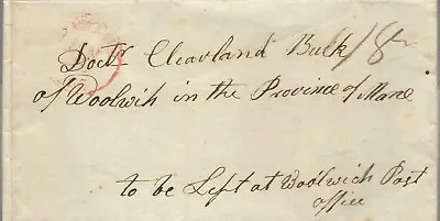 STAMPLESS COVER January 1817 Wilmington To Woolwich Maine 18-3/4 Cents • $19.95