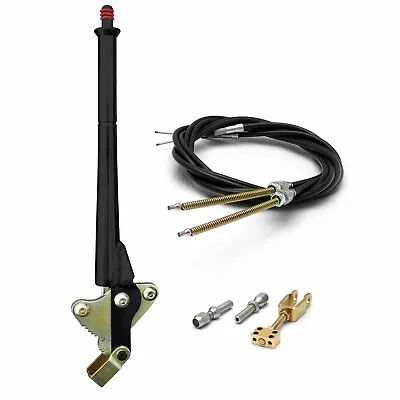 Black Emergency Hand Brake Kit 11  W Cable Kit 1930 32 34 37 38 40 48 50 54 Ford • $297.95