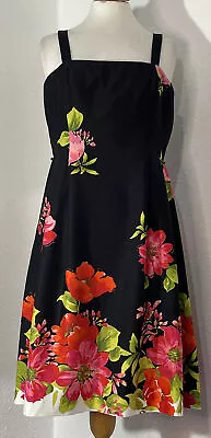 £11.90 • Buy Jessica Howard Size 14 Dress Black Flowers Summer Holiday Party Smart 211