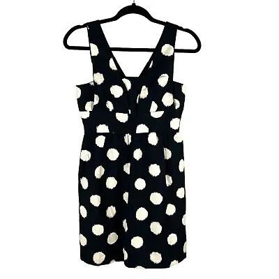 LOFT Size 0P Petite Black & Cream POLKA DOT Sleeveless Mini Dress Rockabilly NEW • £19.56