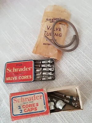 Vintage Schrader Valve Caps Cores & Tubing - Bicycle Accessories • $18.65