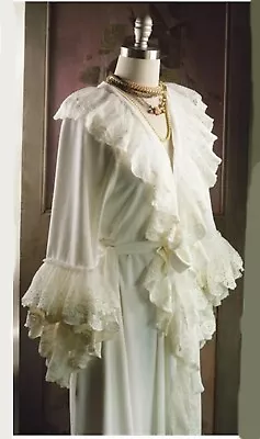 Victorian Trading Christine Daae Gown Phantom Opera White Ruffled Robe S/M • $169