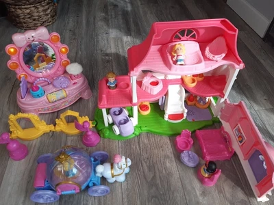 £7.99 • Buy FISHER PRICE LITTLE PEOPLE Happy Sounds Home,Cinderella Carriage & Vanity Mirror