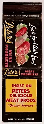 Peters Meat Products Vintage Matchbook Cover • $4.99