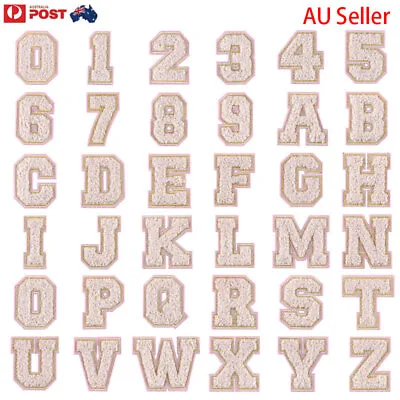 AU STOCK A-Z 0-9 Alphabet Numbers Letter Patches Iron On Patch DIY Crafts • $3.69