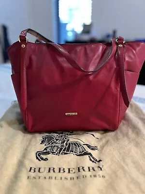 100% Authentic Burberry Small Canterbury Red Leather Tote Bag • $200