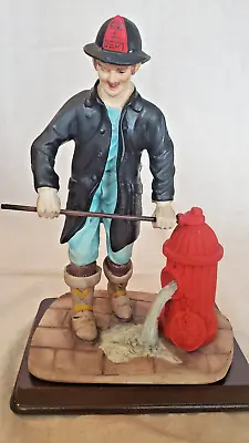 $7 • Buy Neighborhood Heroes, Firefighter Operating A Fire Hydrant, Ceramic