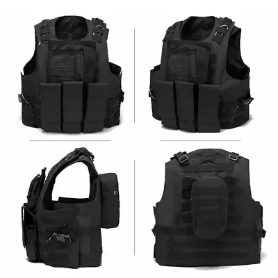 Tactical MOLLE Vest Military Combat Army Police Adjustable Assault Plate Carrier • $46.99