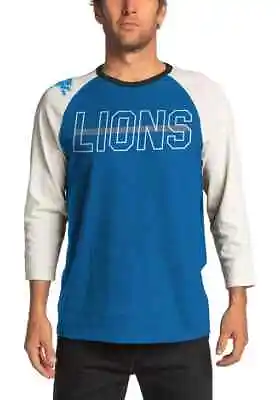 Junk Food Mens NFL Detroit Lions Vintage Contrast 3/4 Sleeve Shirt New XS-2XL • $12.99