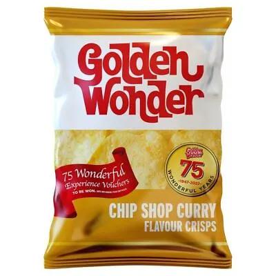 £17.99 • Buy Golden Wonder Chip Shop Curry Flavour Crisps 32.5g 32 Pack