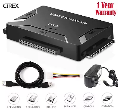 USB 3.0 To IDE SATA Converter External Hard Drive Adapter Kit With Power Adapter • $31.99