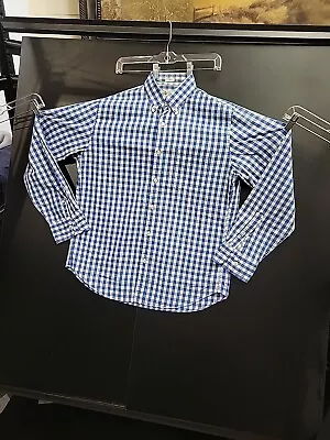 J Crew Shirt Mens Medium Blue White Check Casual M Tailored Fit • $14