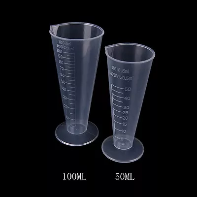 50ml 100ml  Plastic Beaker Graduated Measuring Cup For Lab Kitchen J_-_ • $6.45